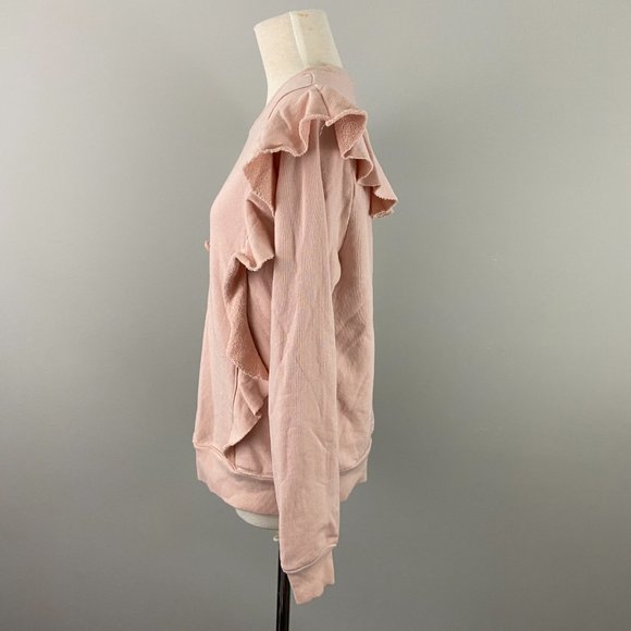 Avec Les Filles Blush Ruffle Crew Neck Sweater - Picture 3 of 8
